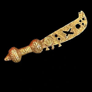 Vintage Alva Museum Replica Sword Scimitar Gold Tone Brooch Pin